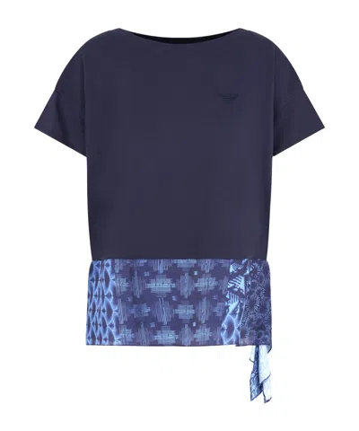 EMPORIO ARMANI DRAPED-DETAILED T-SHIRT