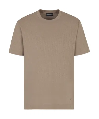 Emporio Armani Open-necked Black Shirt In Nude