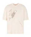 Emporio Armani Asv Lyocell Blend Jersey Oversized T-shirt With Lily Print In White