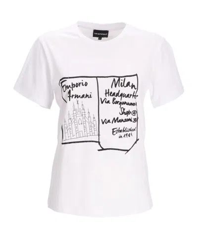Emporio Armani Open-necked Black Shirt In White
