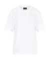 Emporio Armani Asv Jumper In Supima Jersey With Embossed Signature Logo Embroidery In White