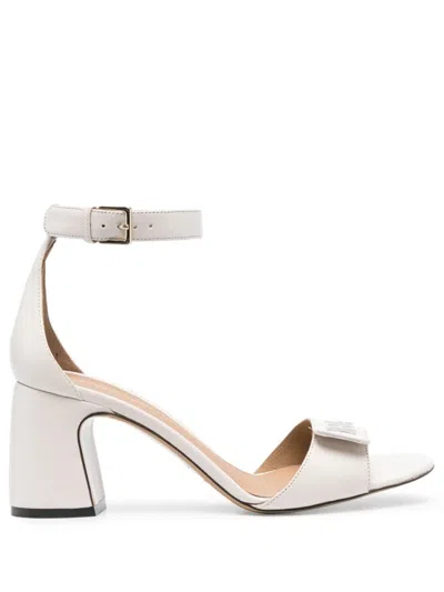 Emporio Armani Open-toe Beige Sandals In White