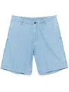 Emporio Armani Chambray Denim Bermuda Shorts In Blue