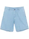 Emporio Armani Chambray Denim Bermuda Shorts In Blue