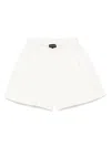 Emporio Armani Cotton Shorts In Organic Fabric In White