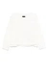 Emporio Armani Logo Crew Neck Cotton Sweatshirt With Ribbed Cuffs And Hem In White