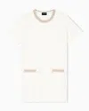 Emporio Armani Ottoman Fabric Dress With Fringed Details