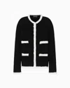 Emporio Armani Ottoman Fabric Jacket With Fringe Trims
