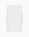 Emporio Armani Ottoman Jersey Pencil Skirt In White