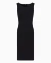 Emporio Armani Ottoman Jersey Sheath Dress In Black