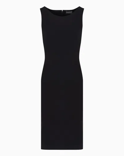 Emporio Armani Ottoman Jersey Sheath Dress In Black