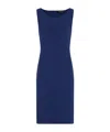 Emporio Armani Ottoman Jersey Sheath Dress In Blue