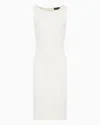 Emporio Armani Ottoman Jersey Sheath Dress In White
