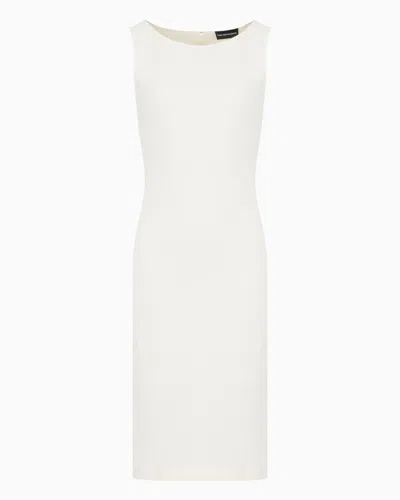 Emporio Armani Ottoman Jersey Sheath Dress In White
