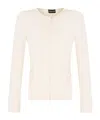 Emporio Armani Ottoman Jersey Zip-up Jacket In White