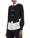 Emporio Armani Ottoman-fabric Cardigan With Jewel Details