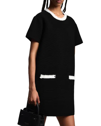 Emporio Armani Ottoman Stitch Knit Dress In Black