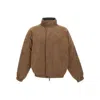 Emporio Armani Raglan-sleeve Reversible Bomber Jacket In Brown