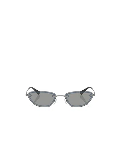 Emporio Armani Oval-frame Sunglasses In Gray