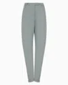 Emporio Armani Official Store Oval-leg Cupro Trousers In Grey