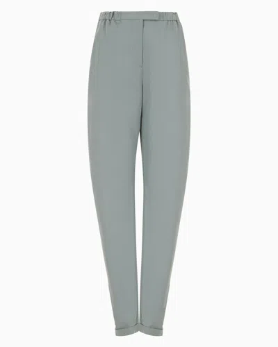 Emporio Armani Official Store Oval-leg Cupro Trousers In Grey