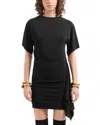 Emporio Armani Dawn To Dusk Stretch-jersey Dress With Flounce In Black