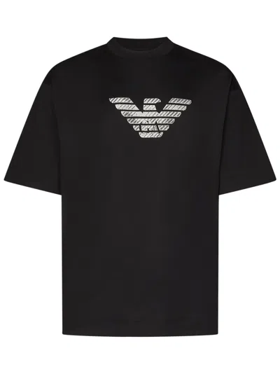 Emporio Armani Men's Organic Cotton Logo T-shirt In Black