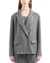 Emporio Armani Oversized Blazer In Gray Melange
