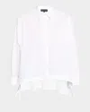 Emporio Armani Oversized Button-down Cotton Poplin Shirt In White