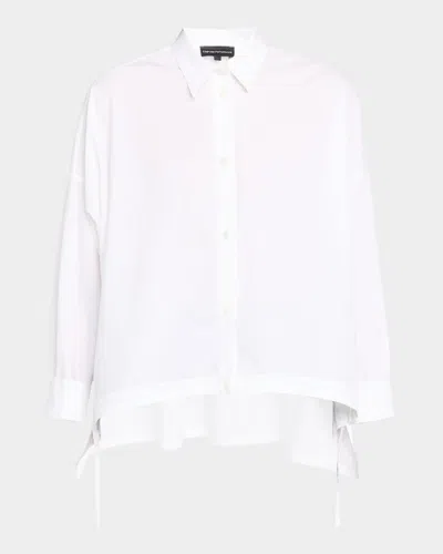 Emporio Armani Oversized Button-down Cotton Poplin Shirt In White