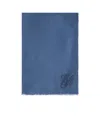 Emporio Armani Oversized Modal Stole With Ea Signature Embroidery In Blue