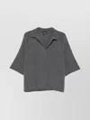 Emporio Armani Oversized Polo Shirt Half Sleeves In Gray
