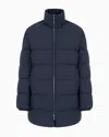 Emporio Armani Oversized, Quilted Nylon, Full-zip Puffer Jacket In Navy Blue
