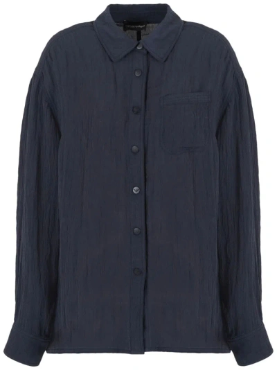 Emporio Armani Crinkled Shirt In Blue