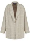 Emporio Armani Oversized Check Tweed Blazer In Fantasy Natural