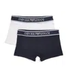 Emporio Armani Logo-waistband Cotton-blend Boxers (set Of Two)