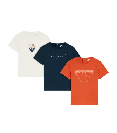 Emporio Armani Kids' Pack Of 3 Logo Short-sleeve T-shirt In Multi