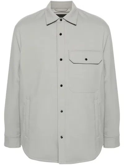 Emporio Armani Padded Shirt Jacket In Grey