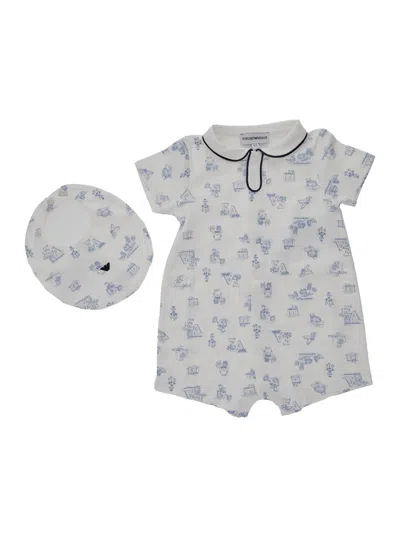 Emporio Armani Multicolor Complete With Overalls And Bib In Cotton Baby