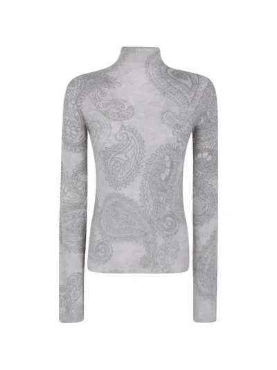 Emporio Armani Paisley-print Alpaca Sweater In Neutrals