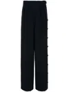 Emporio Armani Pleated Wide Leg Trousers In Blue
