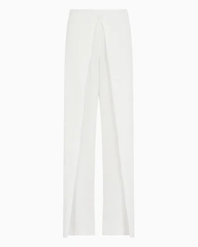 Emporio Armani Darted Straight-leg Trousers In White