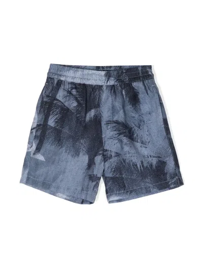 Emporio Armani Babies' Palm Tree-print Shorts In Blue