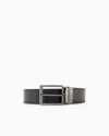 Emporio Armani Official Store Palmellato-leather Printed Reversible Belt In Black 4