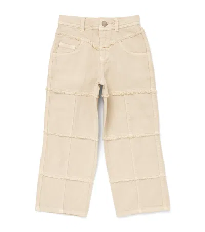 Emporio Armani Kids' Panel Jeans In Beige