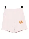Emporio Armani Panelled Cotton Shorts In Pink