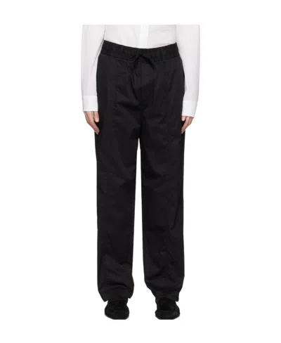 Emporio Armani Panelled Drawstring Cotton Track Pants In Black