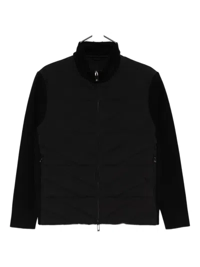 Emporio Armani Panelled Padded Jacket In Black
