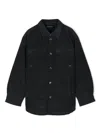 Emporio Armani Panelled Seersucker Shirt Jacket In Black