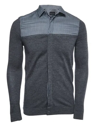 Pre-owned Emporio Armani Panelled Shirt In Gray